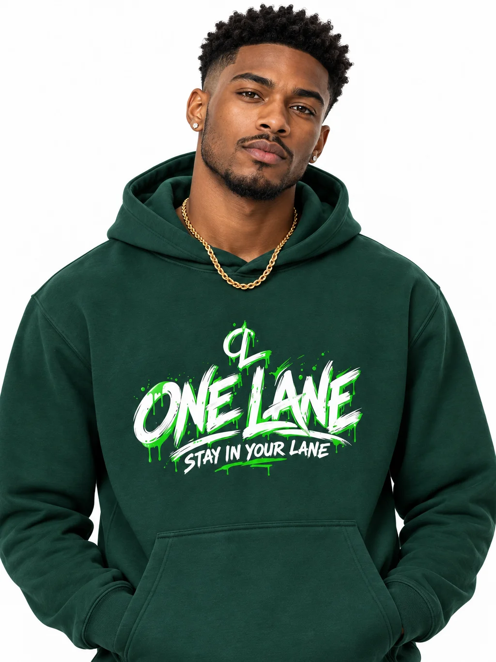 ONE LANE Drippy Green Graphic Hoodie product image (9)