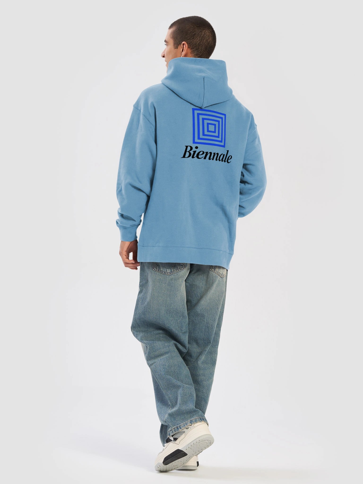 TOKYO Minimal Blue Geometry Relaxed Hoodie product image (6)