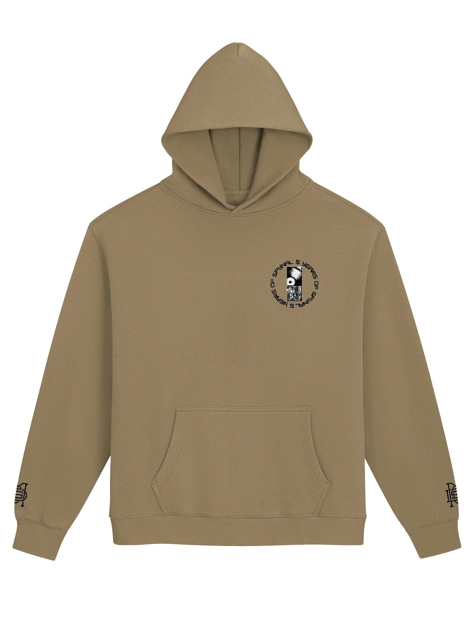 5 YRS SPYNAL x CUSSDEM Embroidered Oversized Hoodie Sand/White product image (1)