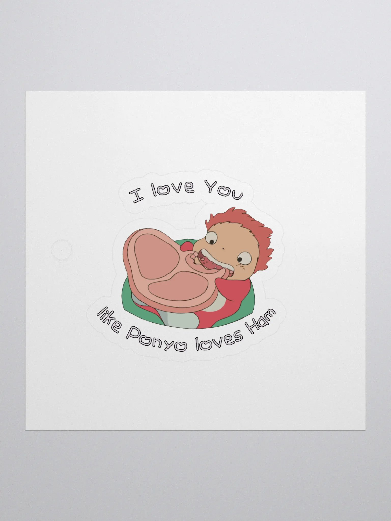 PONYO LOVES HAAAAAM!!! - Sticker product image (1)