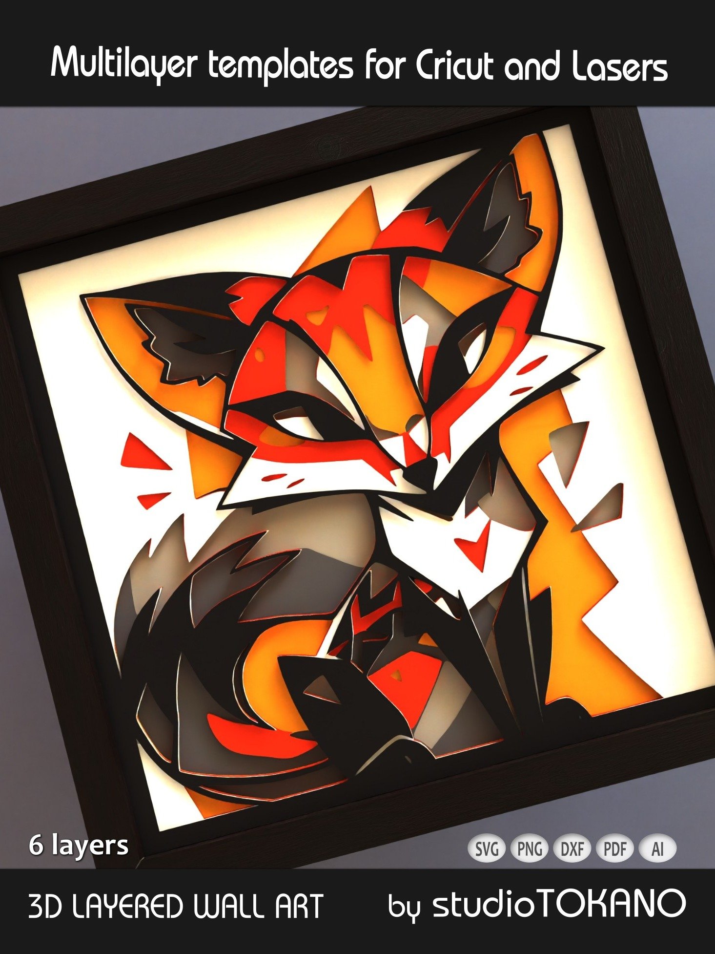 Fox Shadow box SVG product image (2)