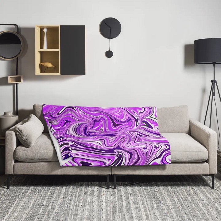 Throw Blanket - Purple Digital Fluid Art product image (1)