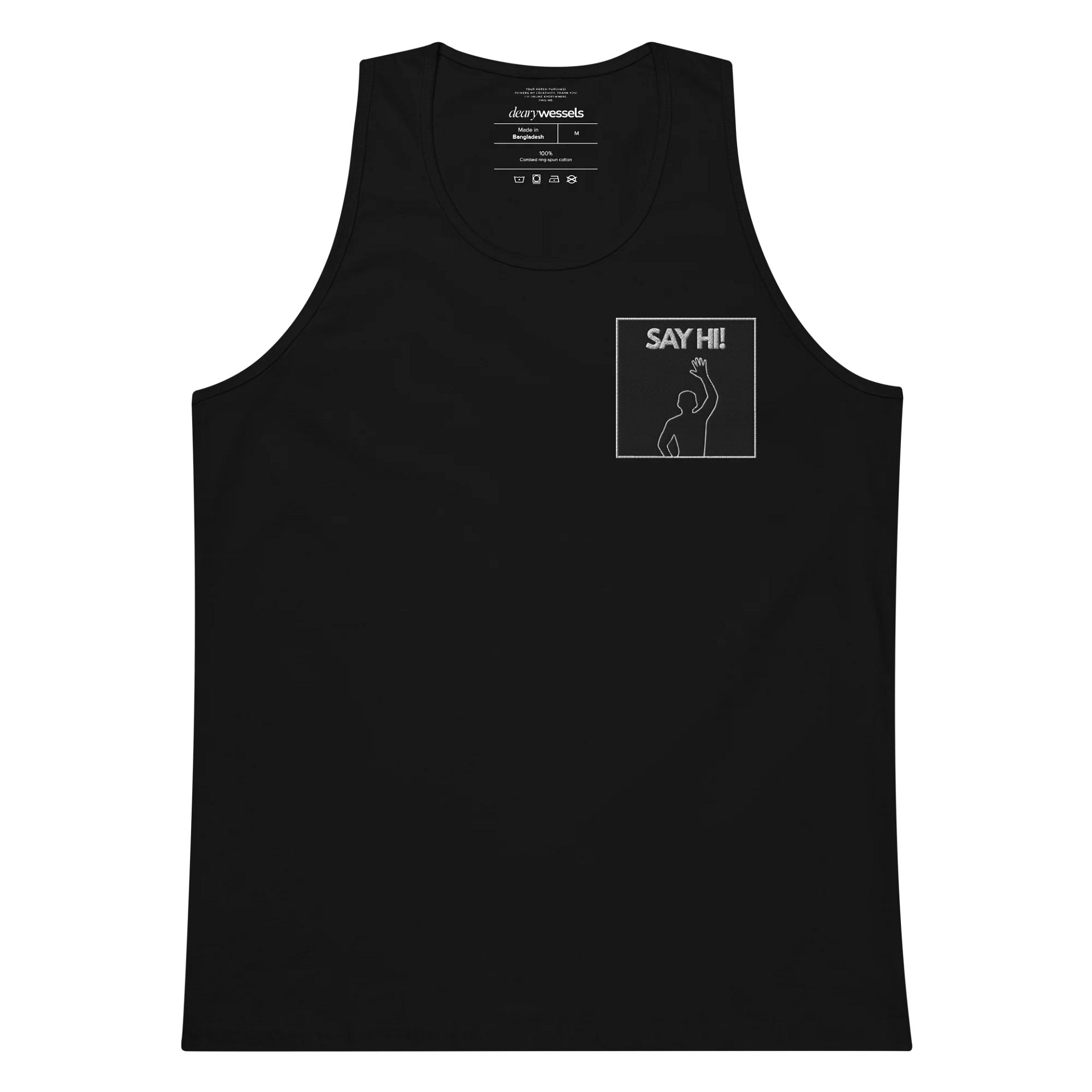 VIRAL Silhouette "Say Hi!" Tank Top | Iconic Immersive Dance Workout Cotton Heritage Premium Muscle Tee product image (3)