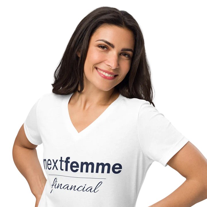 Relaxed V-Neck Tee with Navy Logotype product image (2)