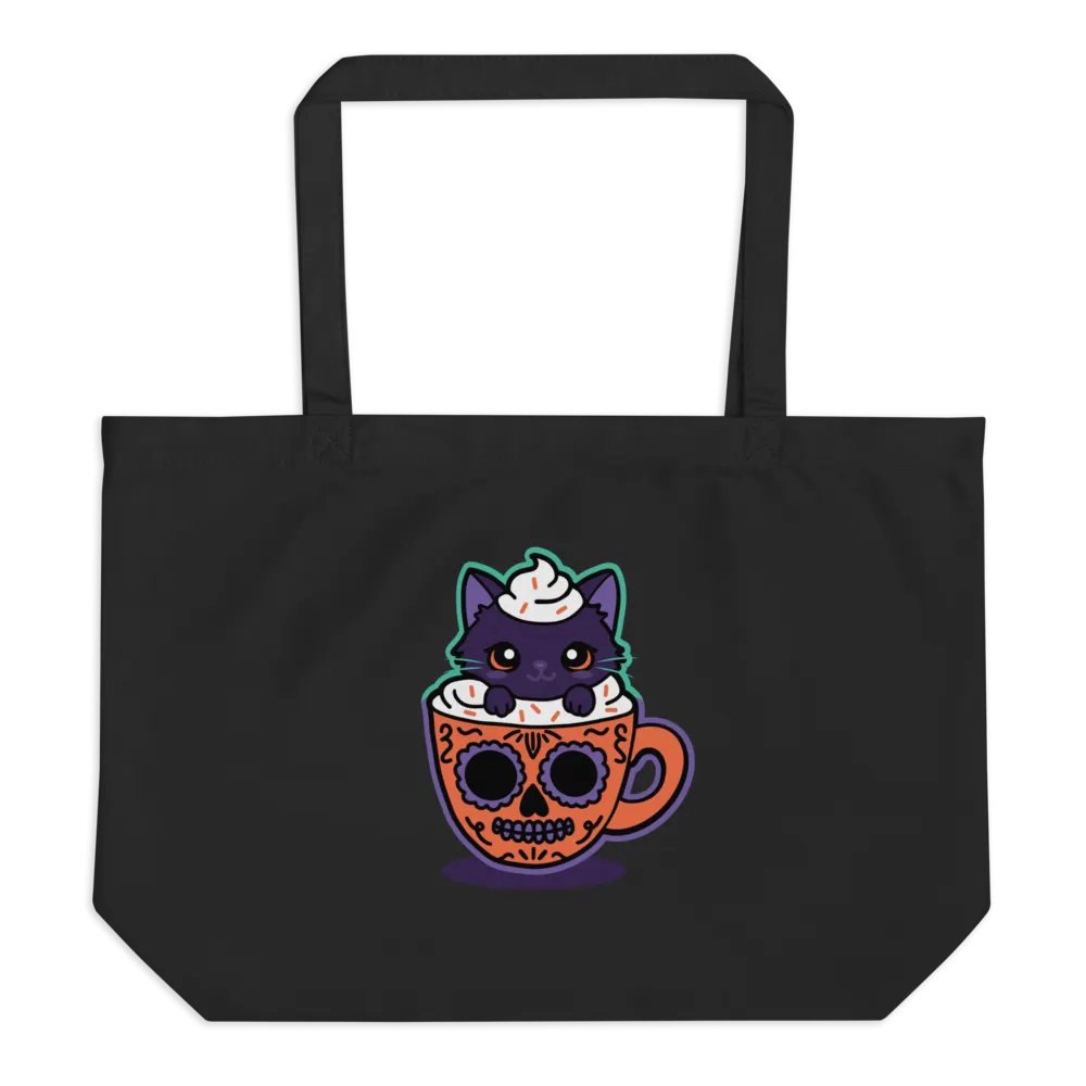 Sugar Skull Kitten Mug Organic Cotton Tote product image (1)