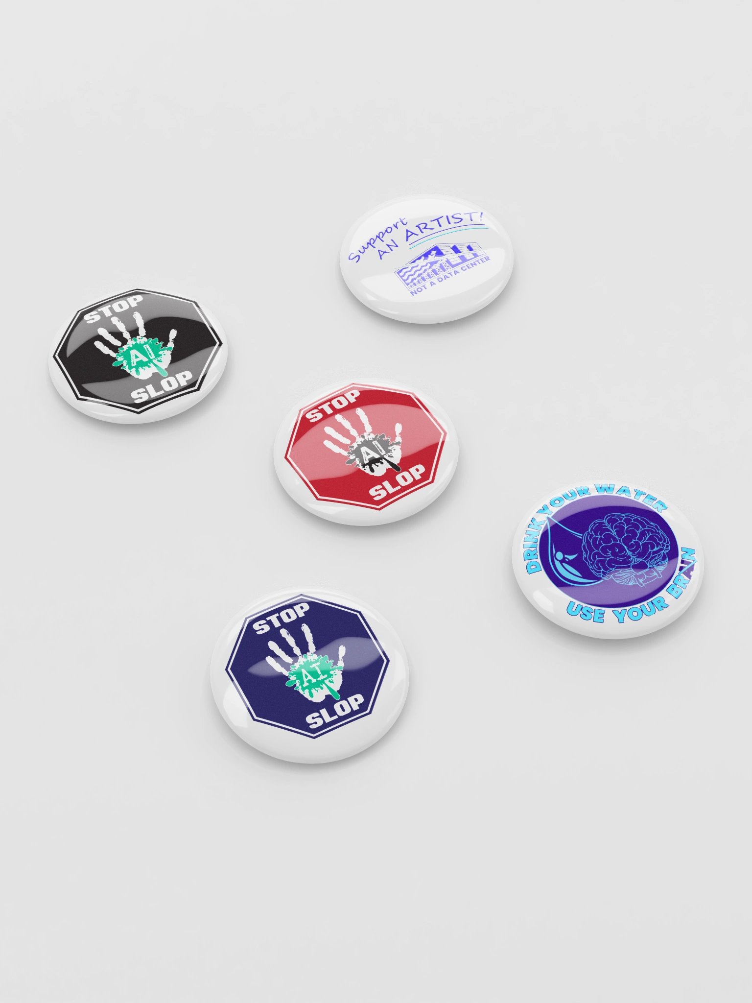 Anti-AI Pin Buttons product image (2)