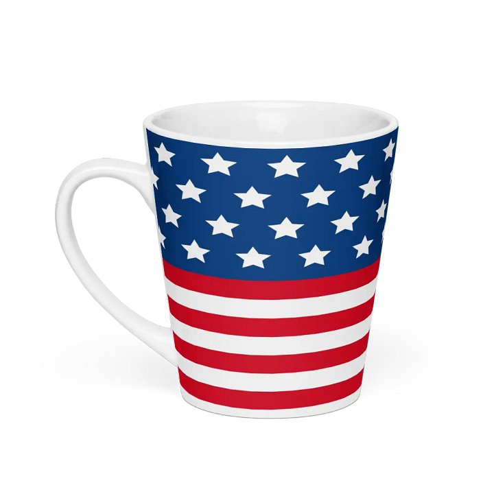 Exclusive Patriotic United States Flag Ceramic Latte Mug - 12oz product image (1)