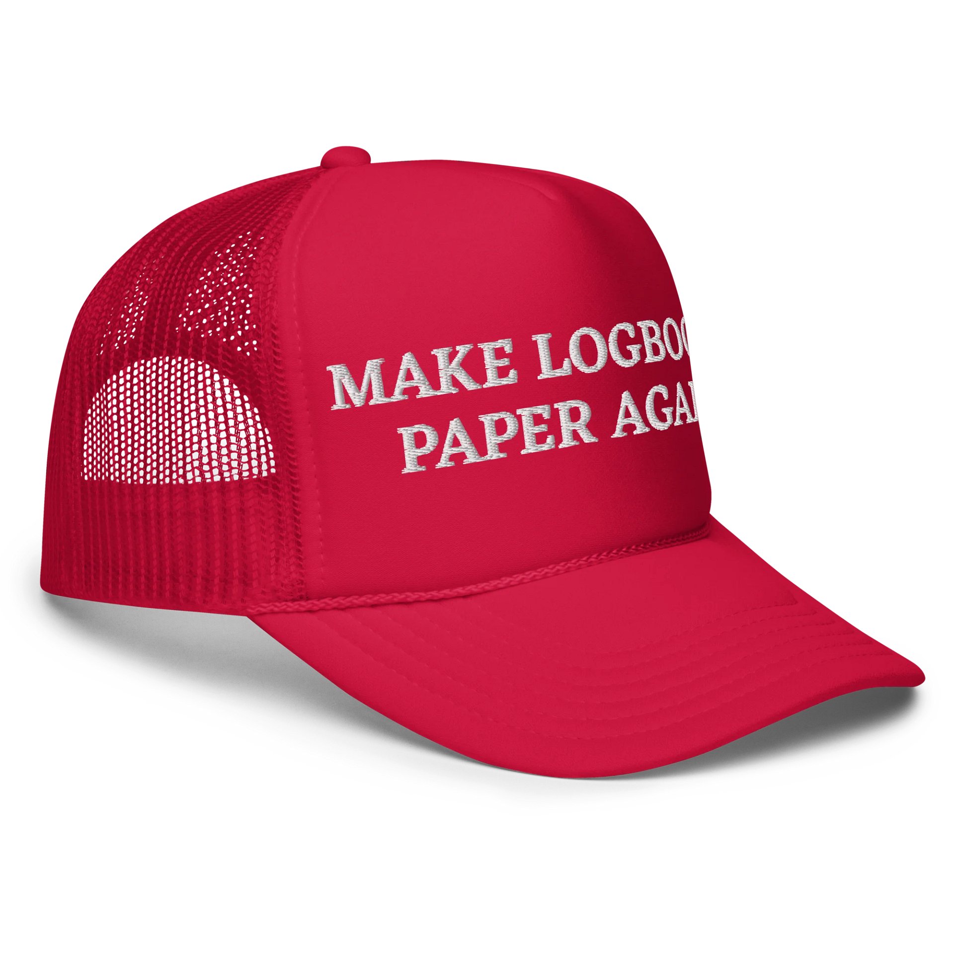 MAKE LOGBOOKS PAPER AGAIN Foam Trucker Hat product image (15)