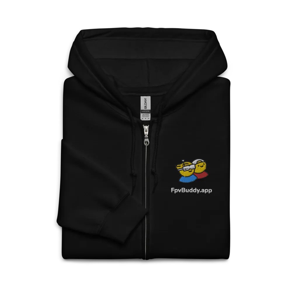 FpvBuddy Embroidered Zip Hoodie (black) product image (4)