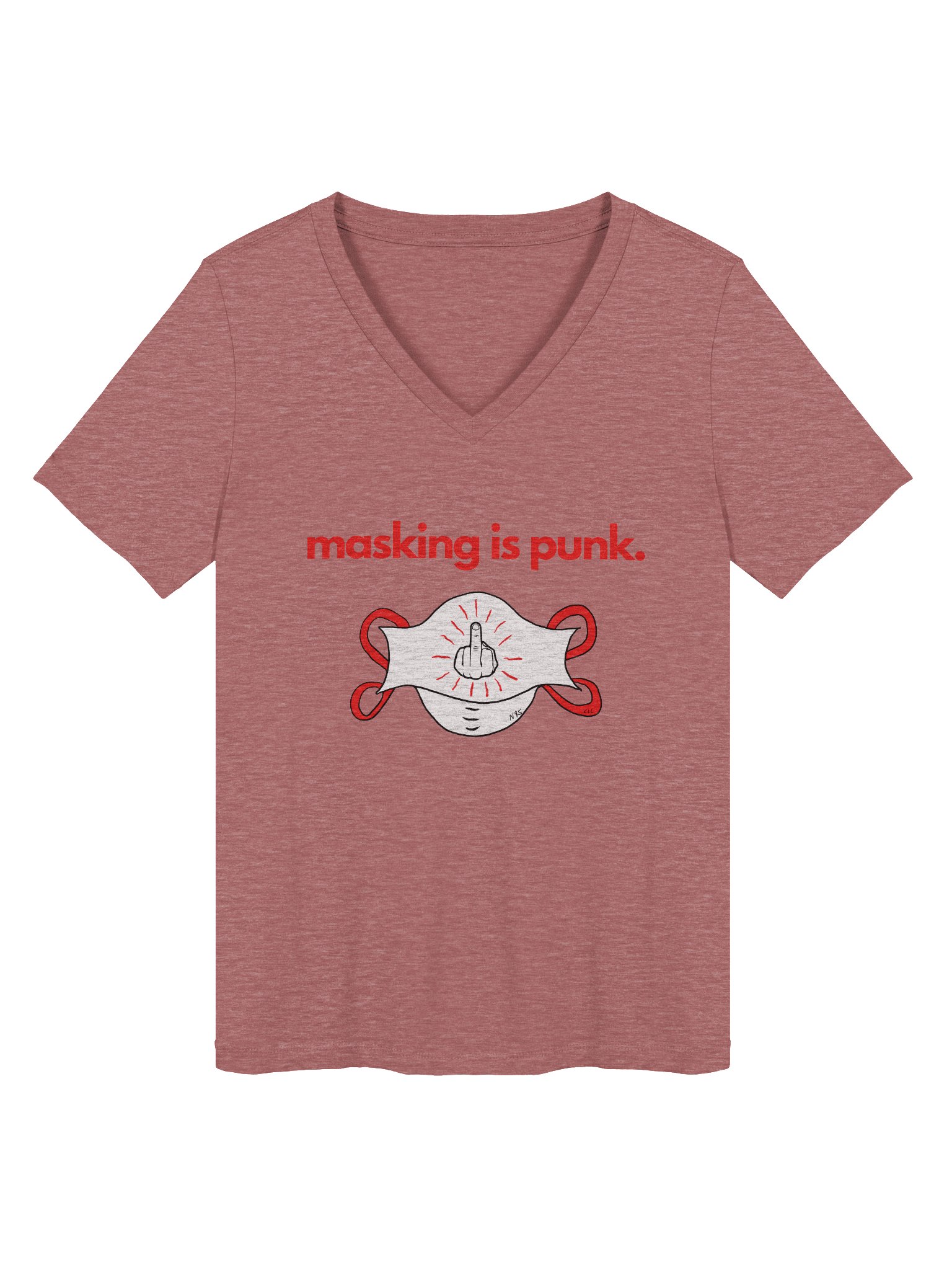 Masking Is Punk v-neck tee product image (1)