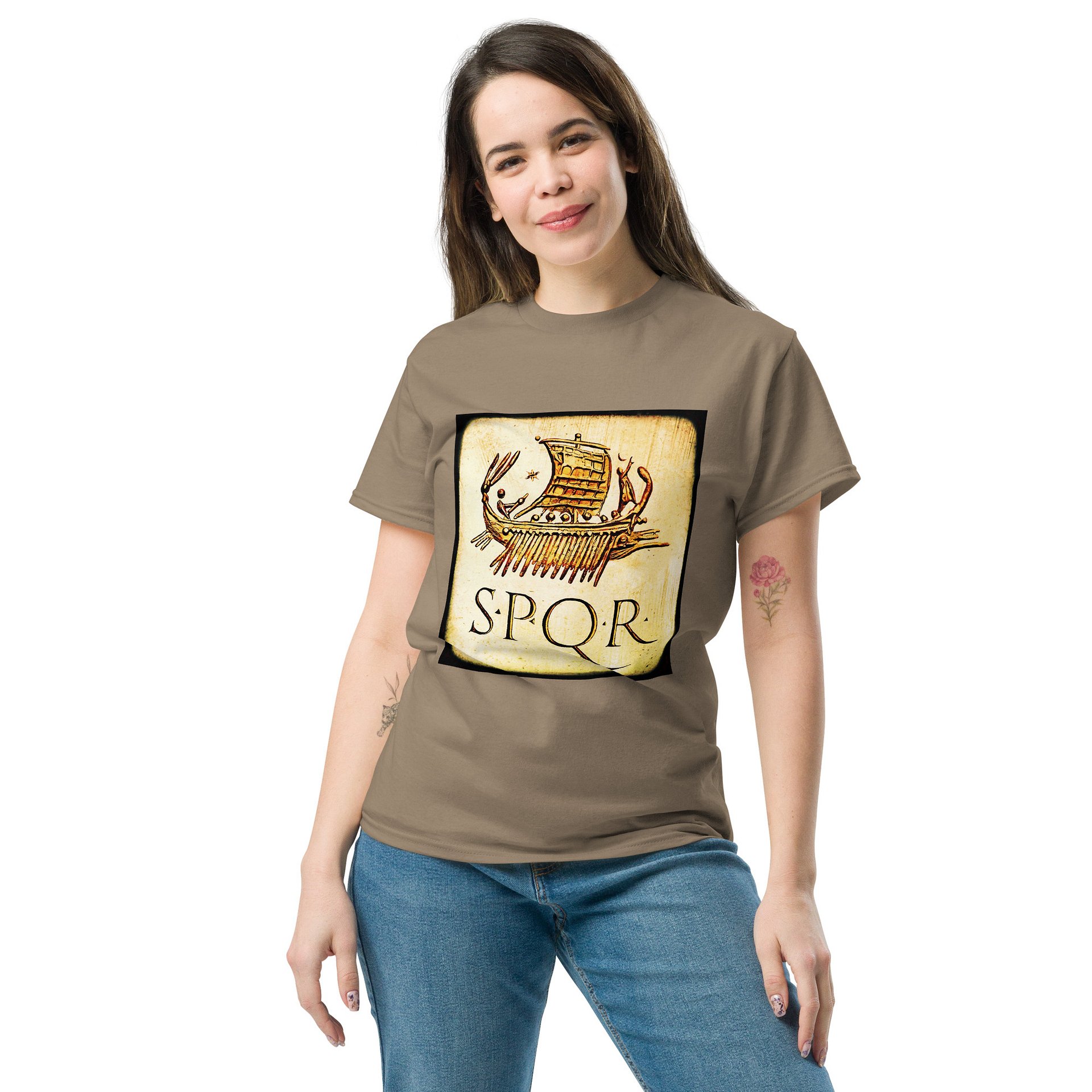 SPQR Roman Galley Vintage Roman Art, T-Shirt product image (4)
