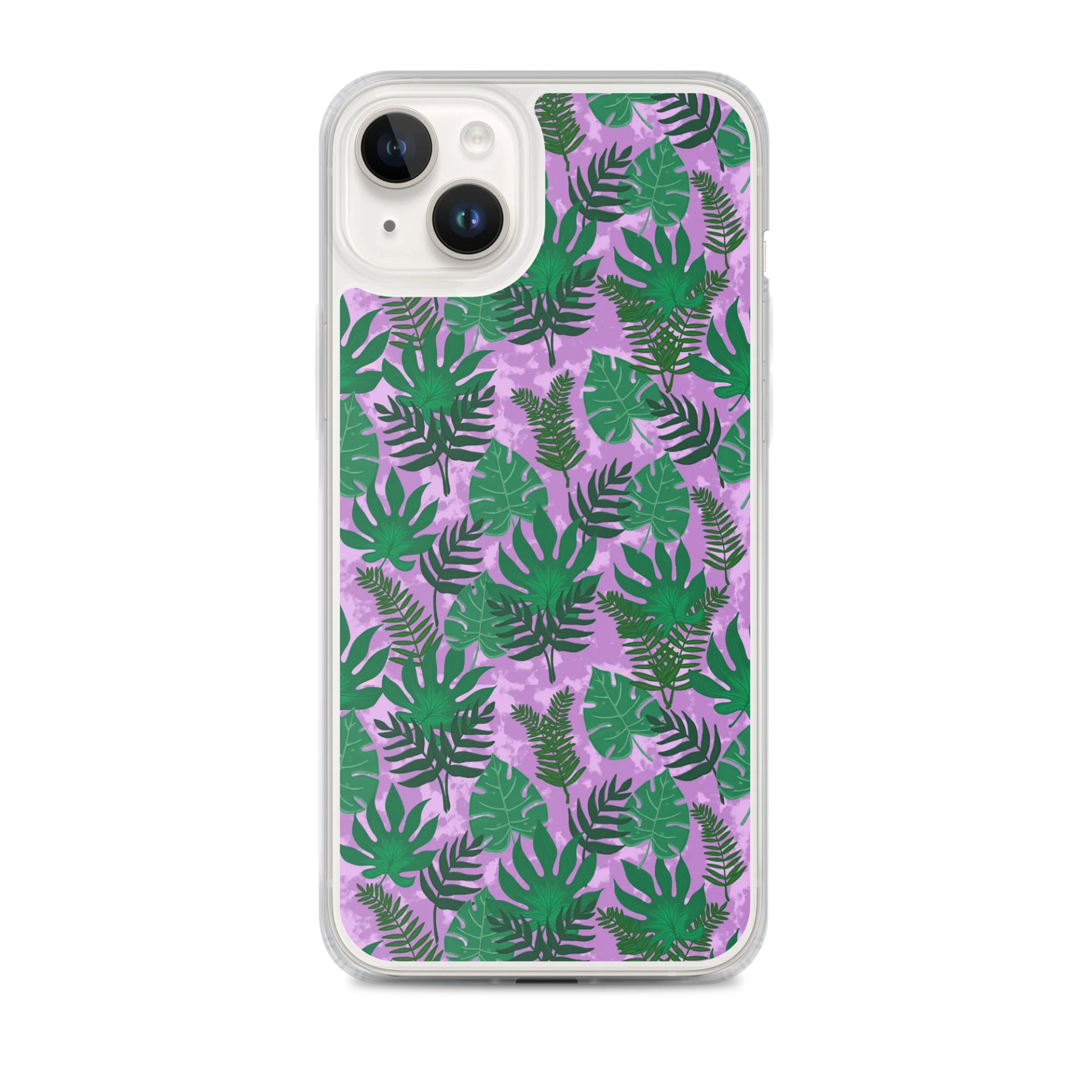 Jungle Leaves Pattern-Purple Background Phone Case product image (2)