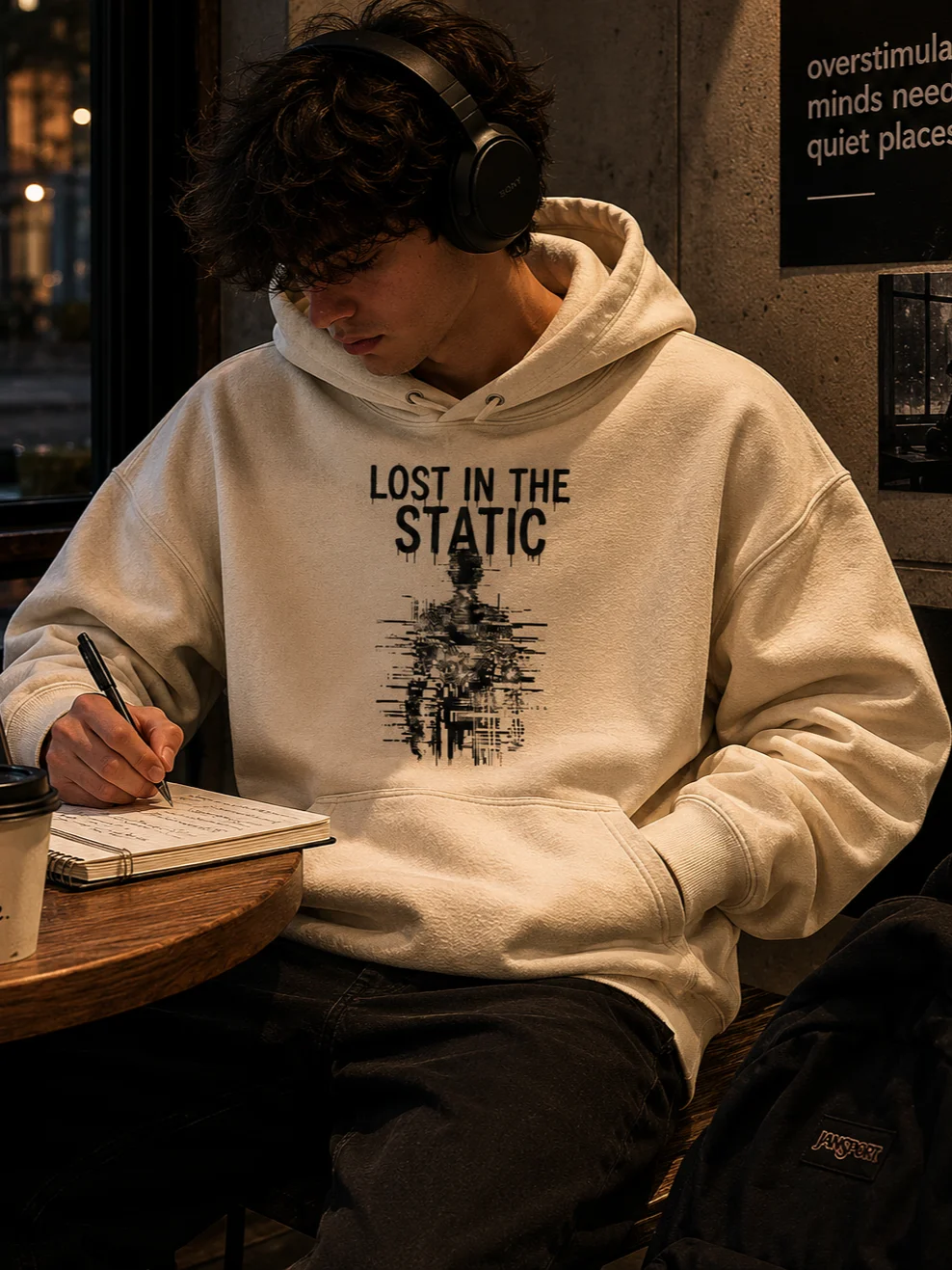Lost In The Static | Distressed Streetwear Hoodie product image (2)