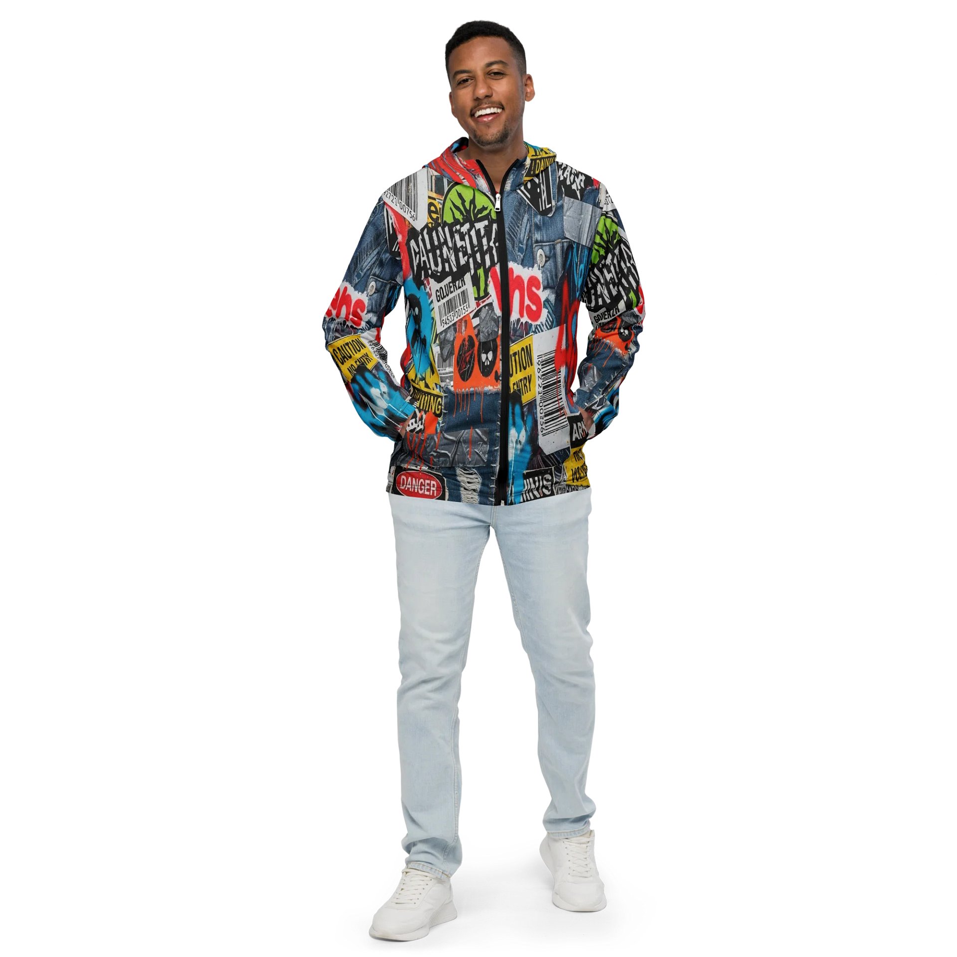 Urban Collage All-Over Print Windbreaker Jacket product image (6)