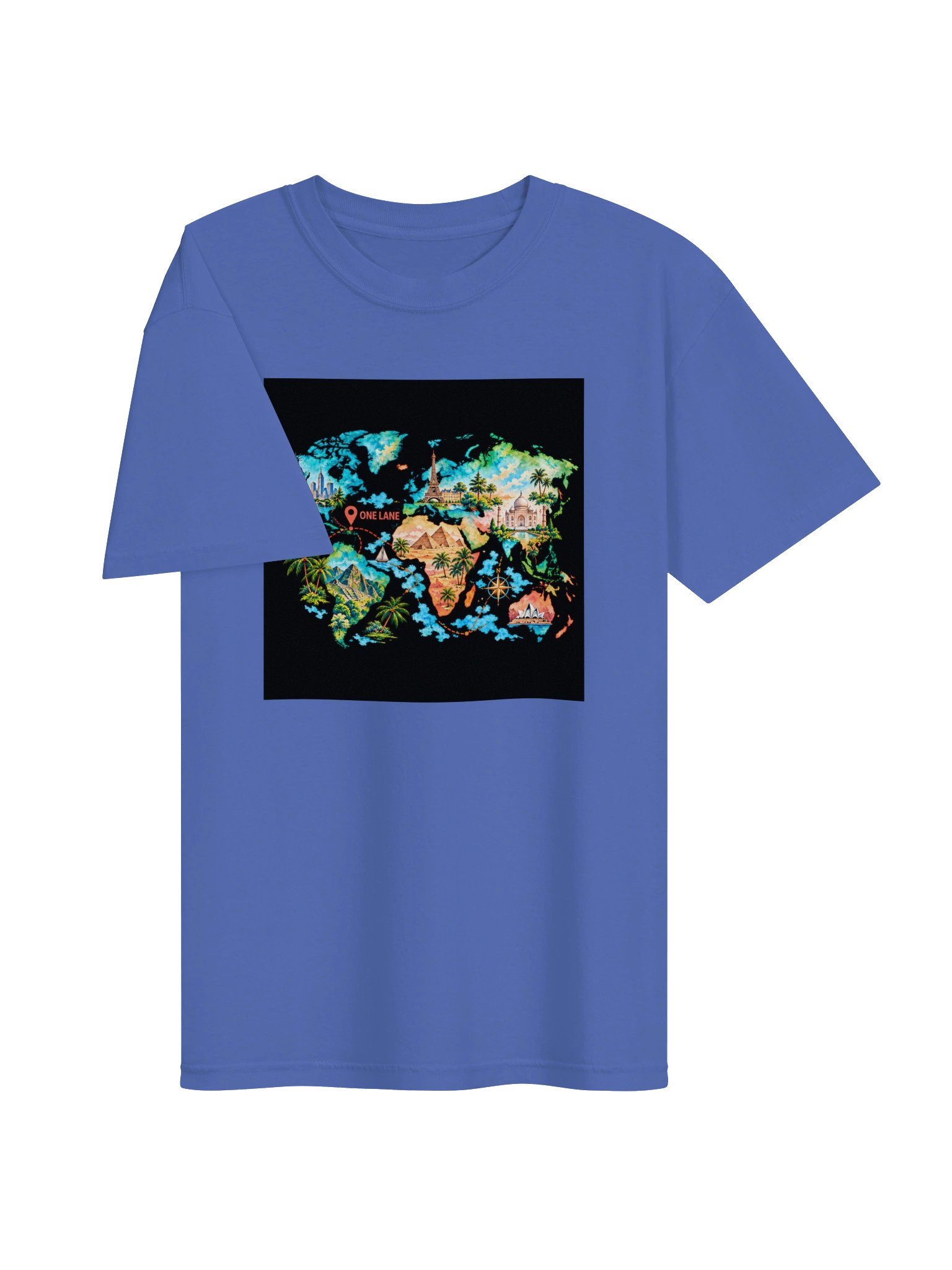One Lane Travel Map Graphic Tee product image (16)