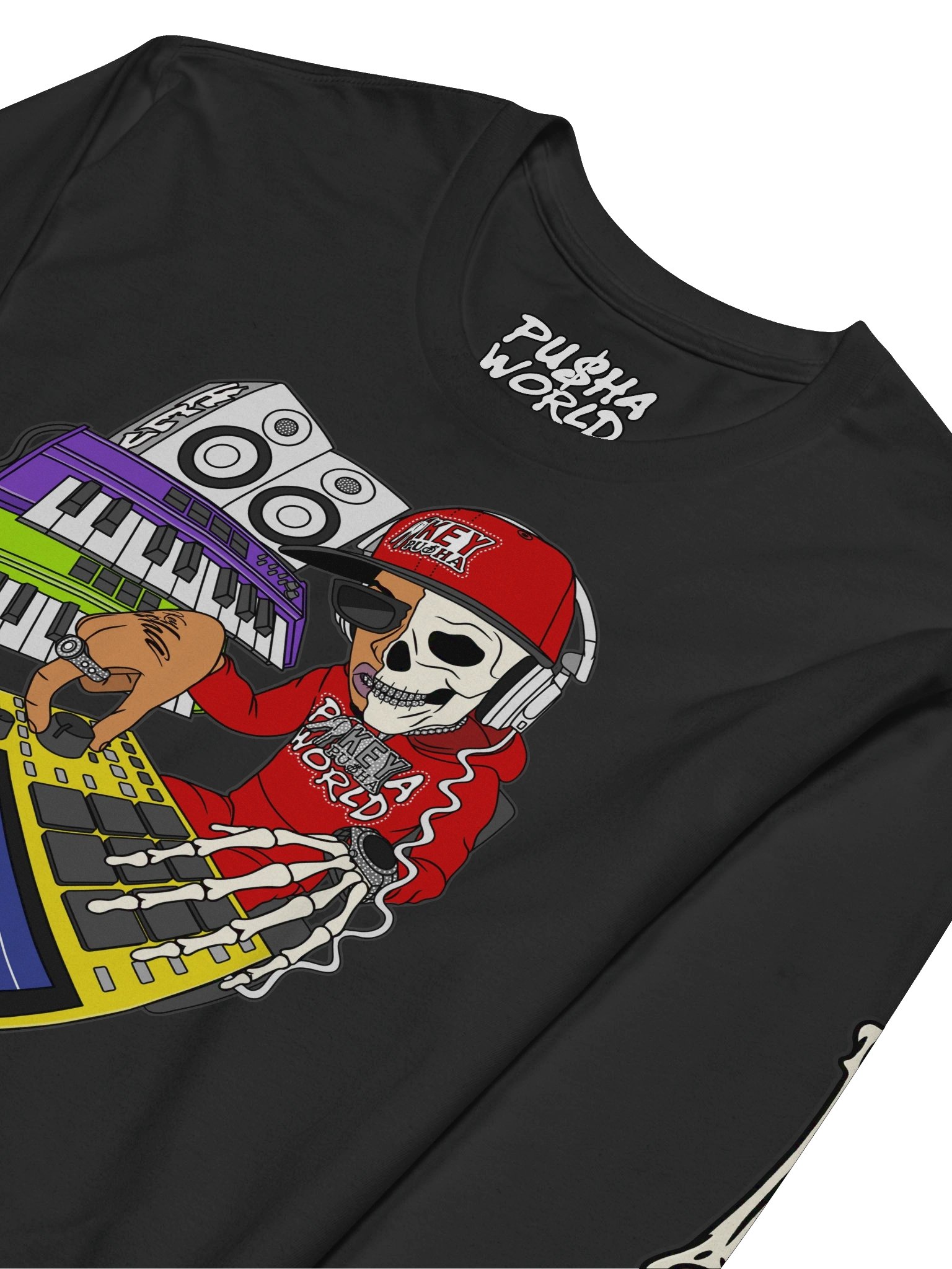 Key Pusha Skeleton Beatmaker Tee Long product image (3)