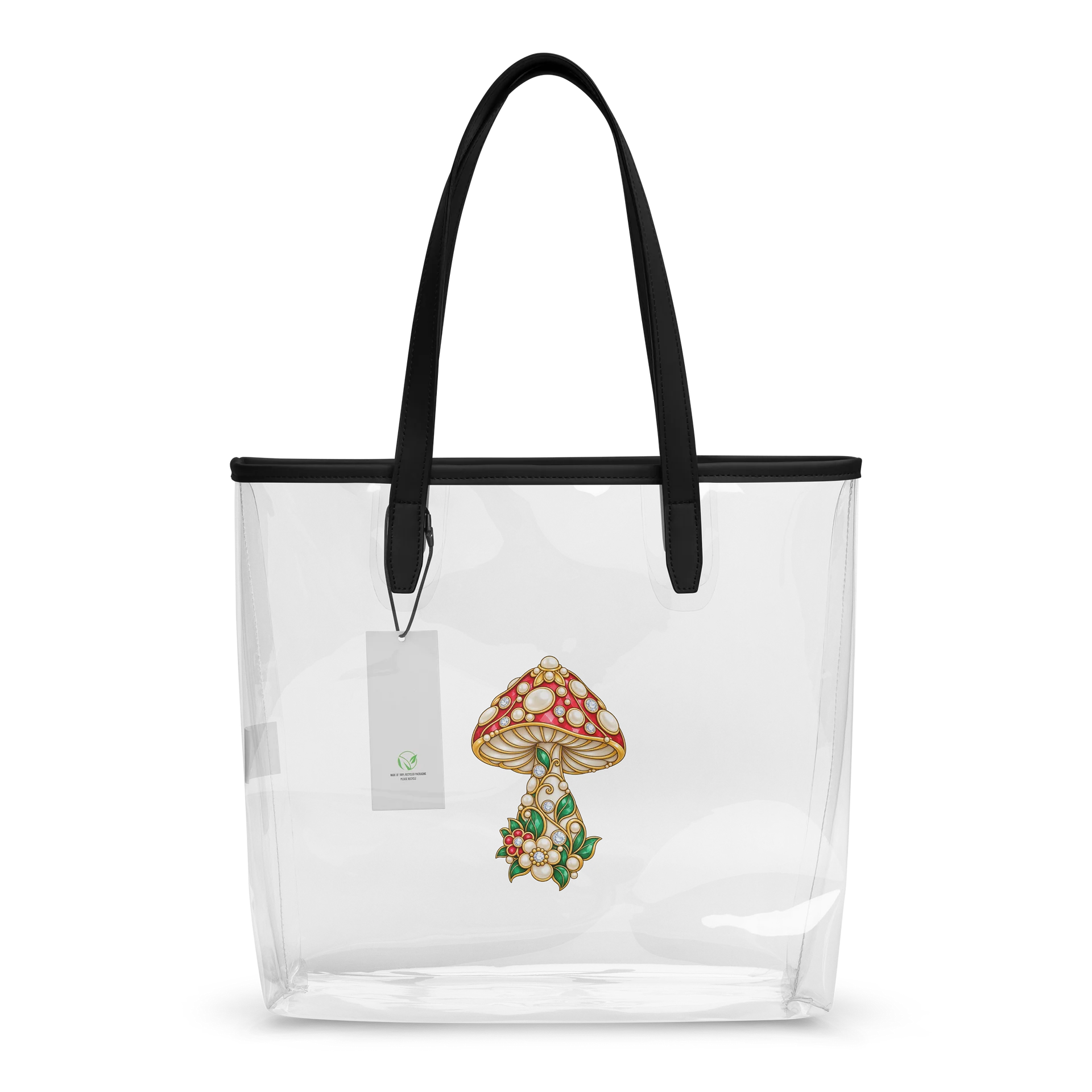 Jeweled Image Mushroom Brooch Clear Tote product image (2)