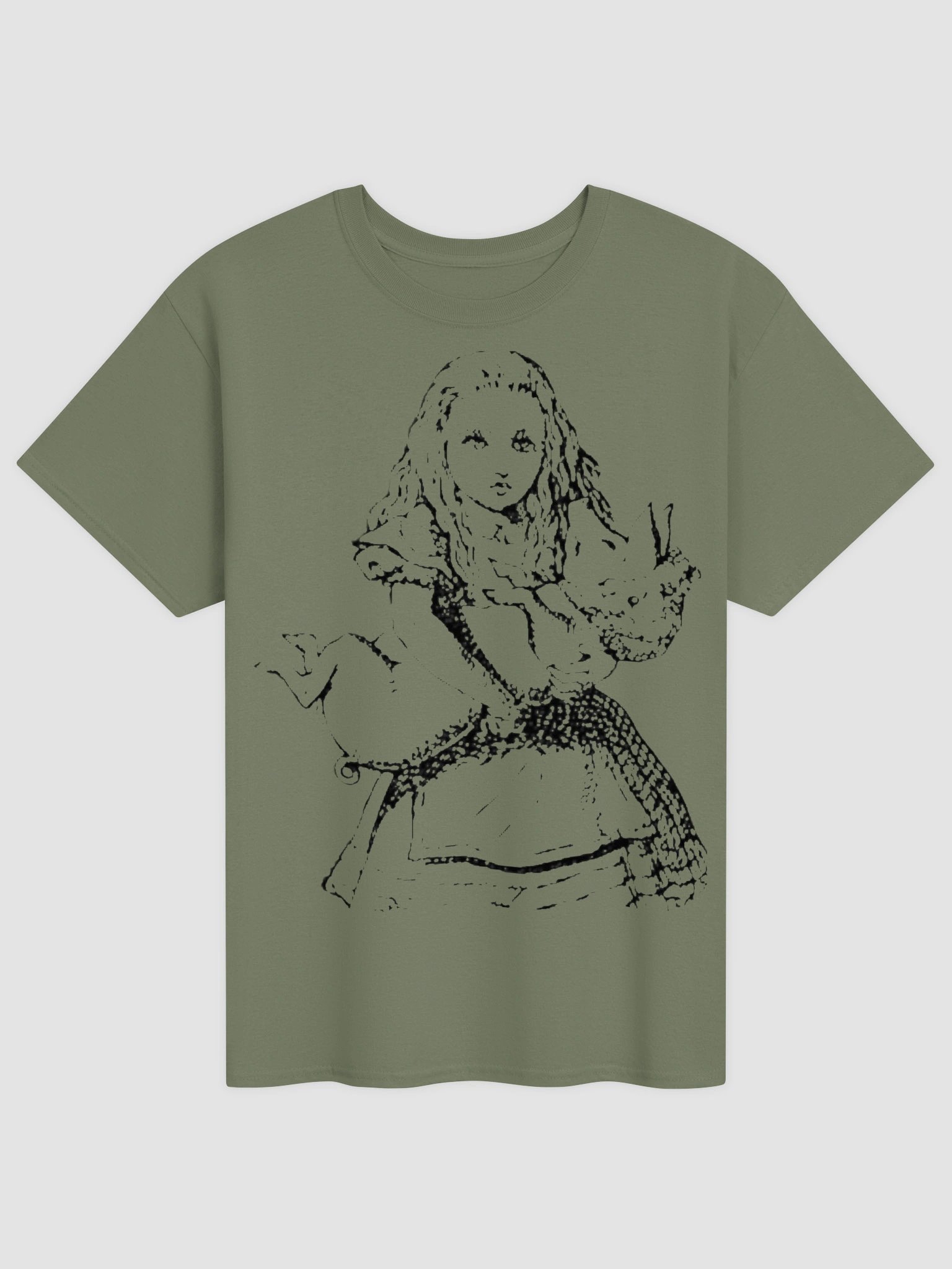 Alice and Pig + Extremely Curious and Even More Skeptical Unisex Heavyweight Cotton T-Shirt, Original John Tenniel Illustration product image (41)