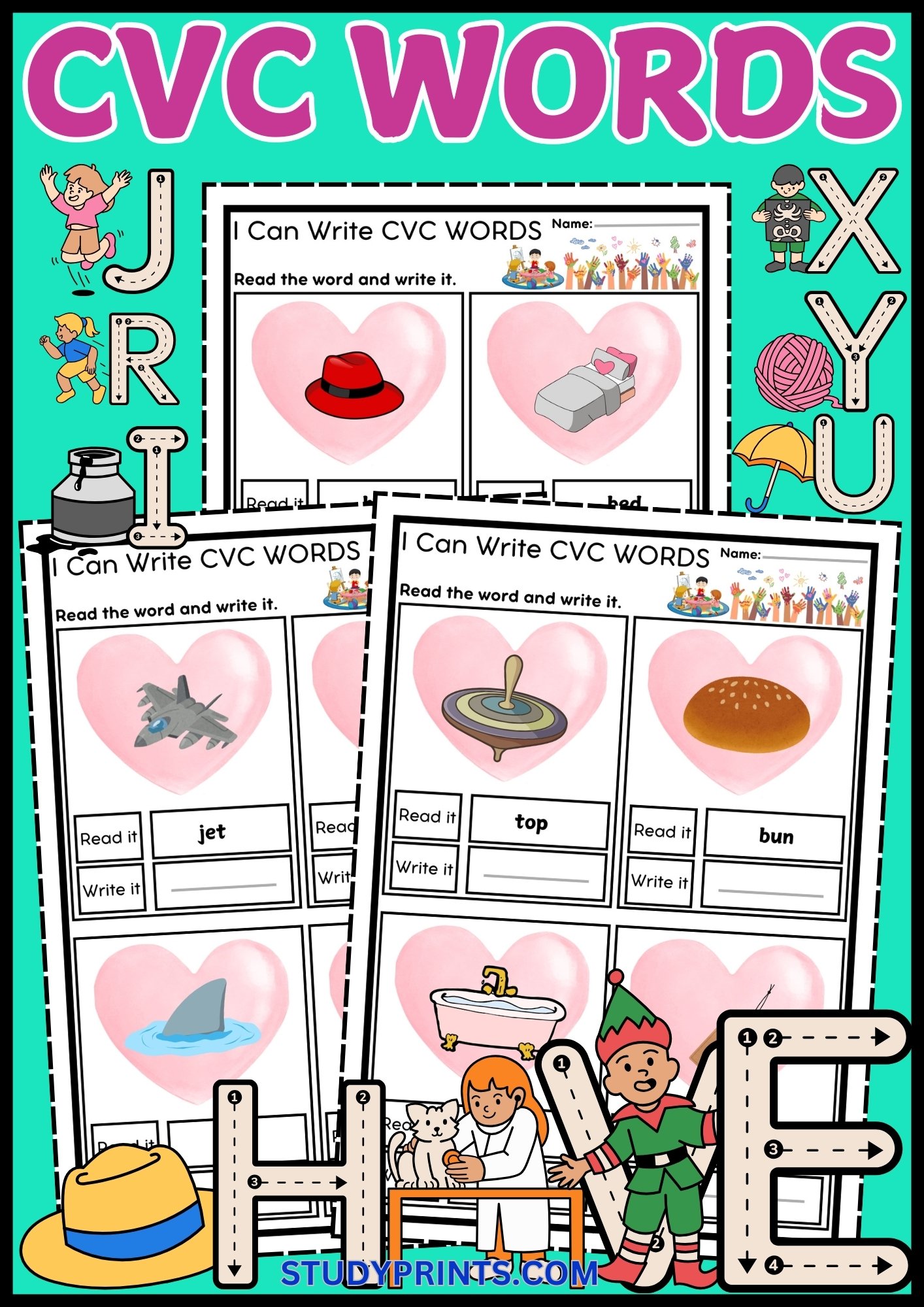 phonics worksheets for kindergarten PDF product image (1)