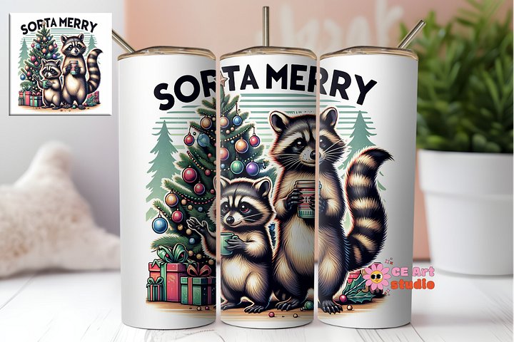 Sorta Merry Tumbler Wrap PNG product image (1)