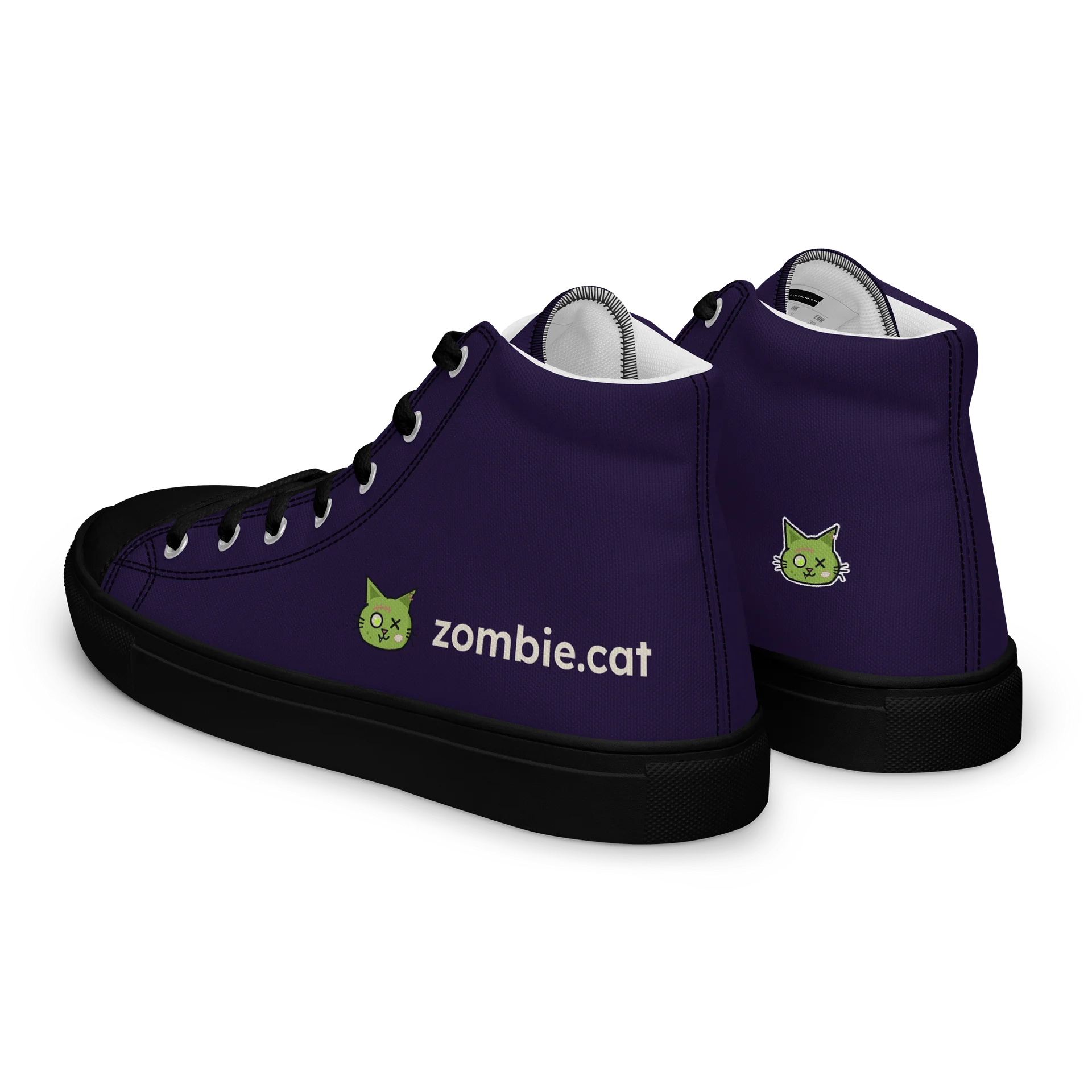 Zombie Cat Kana Women's High Top Canvas Shoes product image (8)