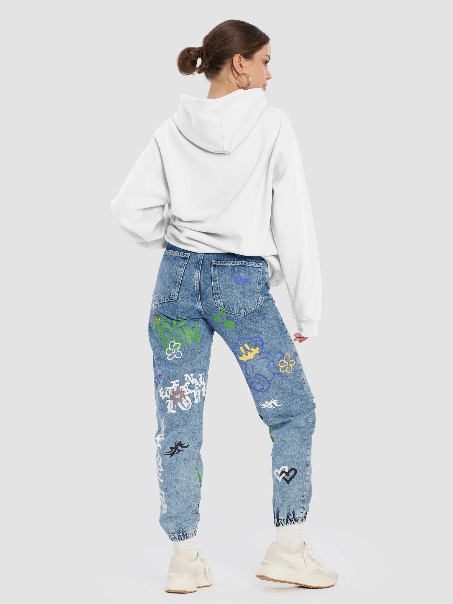 Boho PRAY Graphic Sweatshirt with Flowers product image (28)