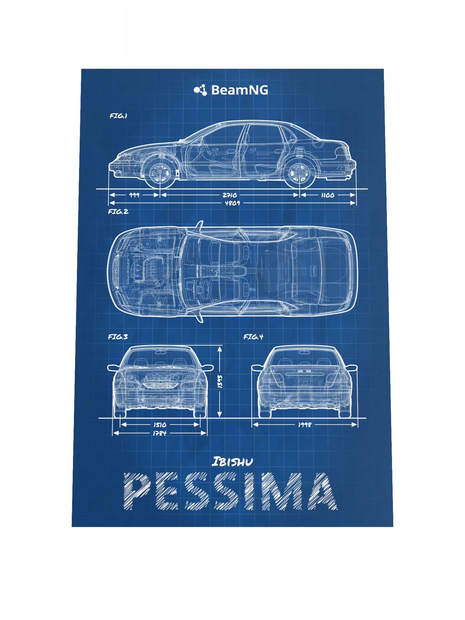 Ibishu Pessima (1996 - 2000) Blueprint Poster product image (1)