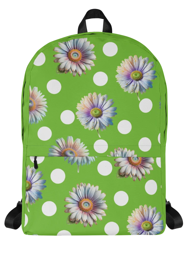 Lime Green Daisy & Dots Backpack product image (1)