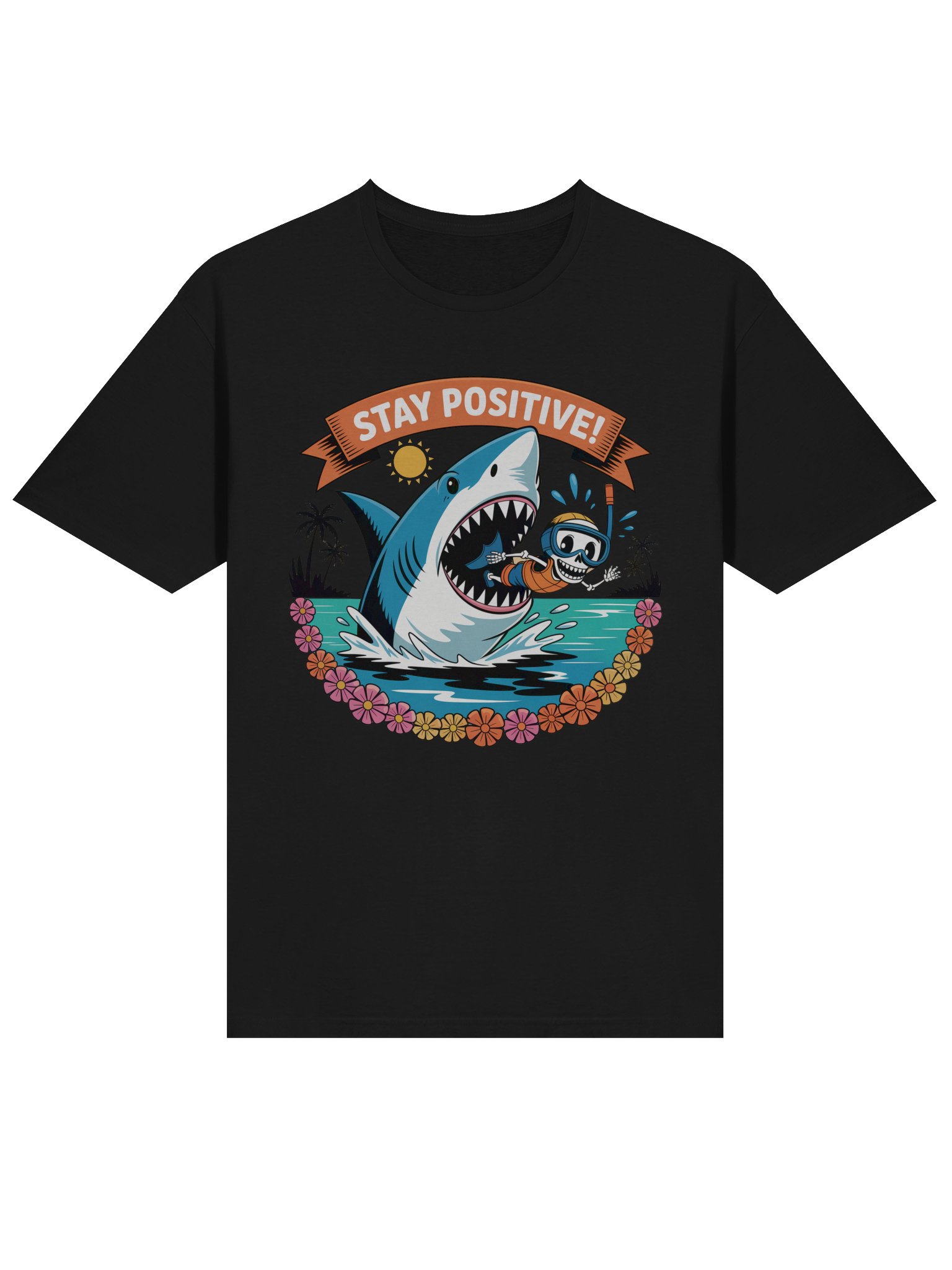 Stay Positive Shark Snorkel T-Shirt Unisex Fit product image (1)