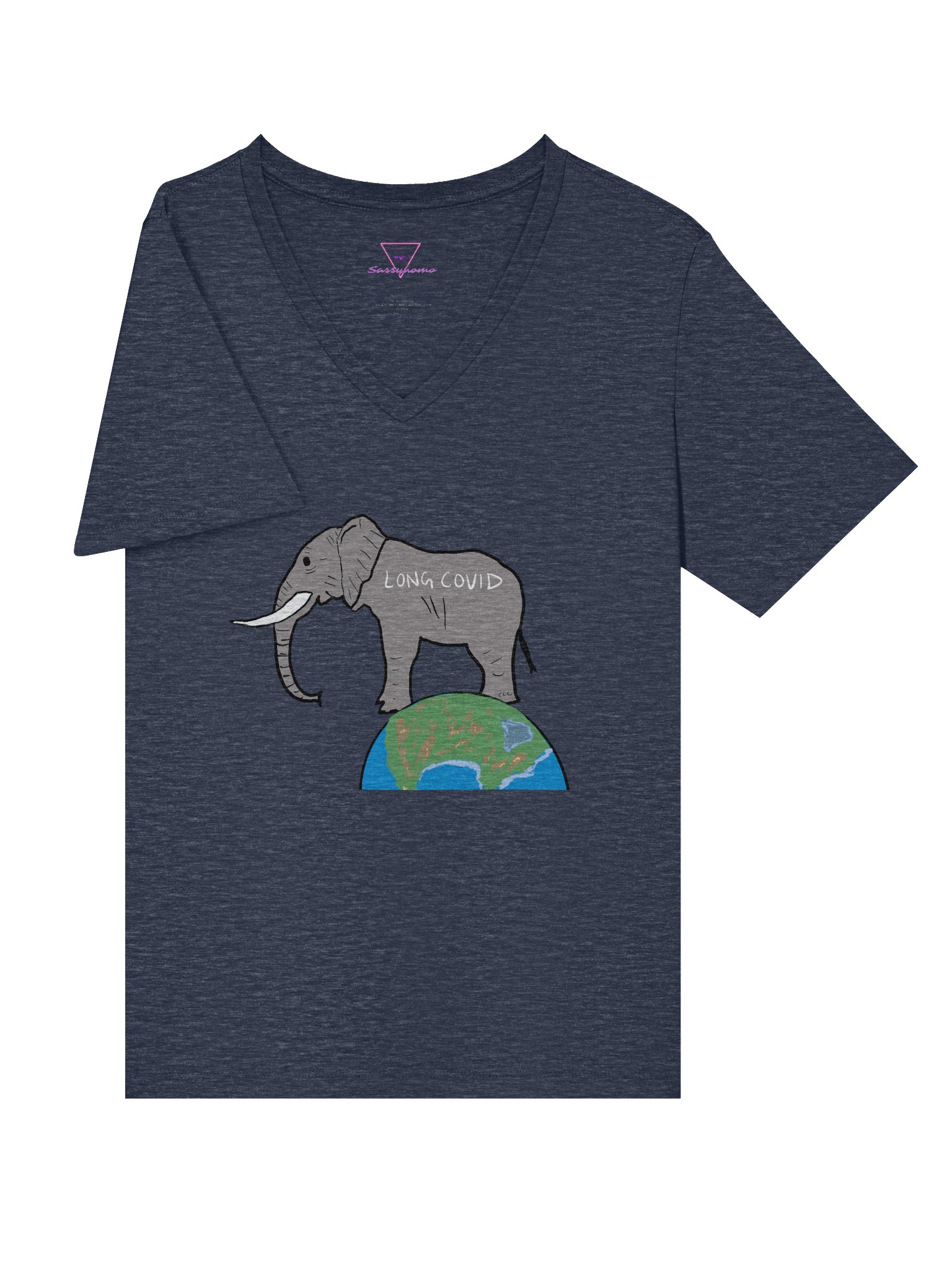 Elephant In The Room V-neck tee (Long Covid) product image (6)