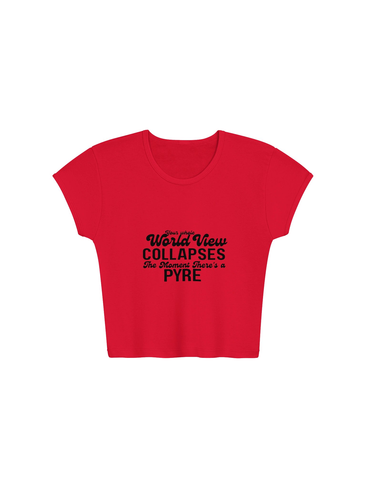Whole world view set on fire | LA Apparel Womens Baby Rib Crop Top product image (1)