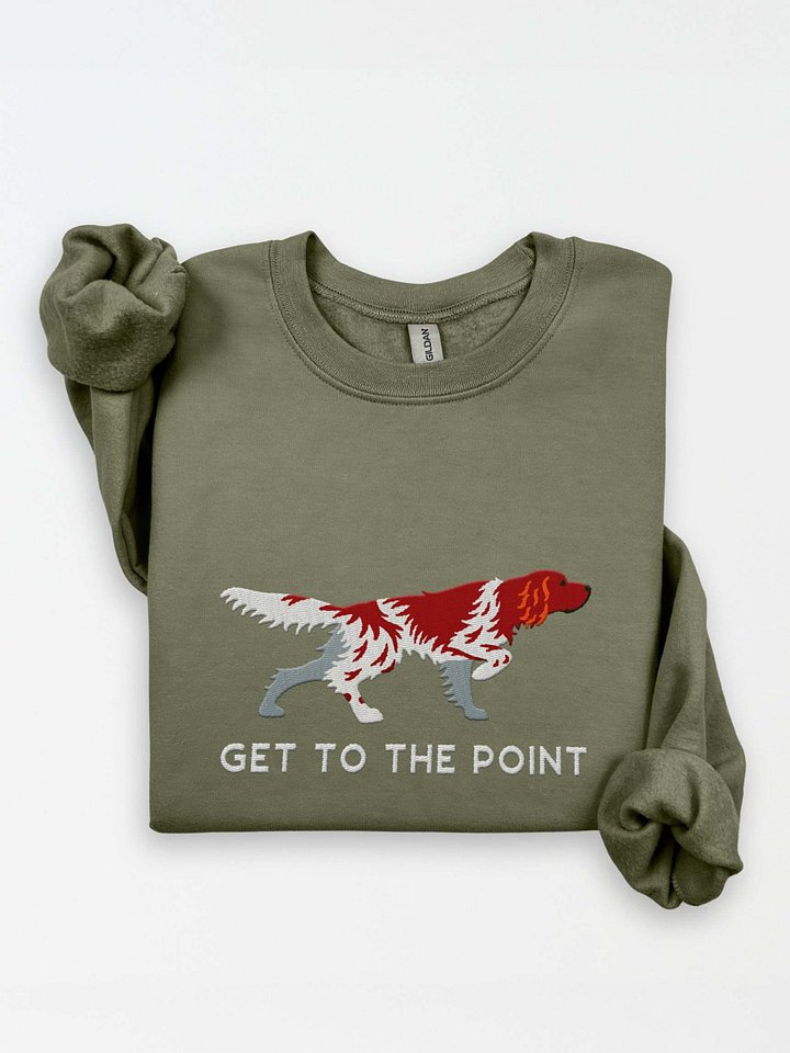 Get to the Point Sweatshirt (Embroidered) of a Small Münsterländer(Brown & White) product image (1)