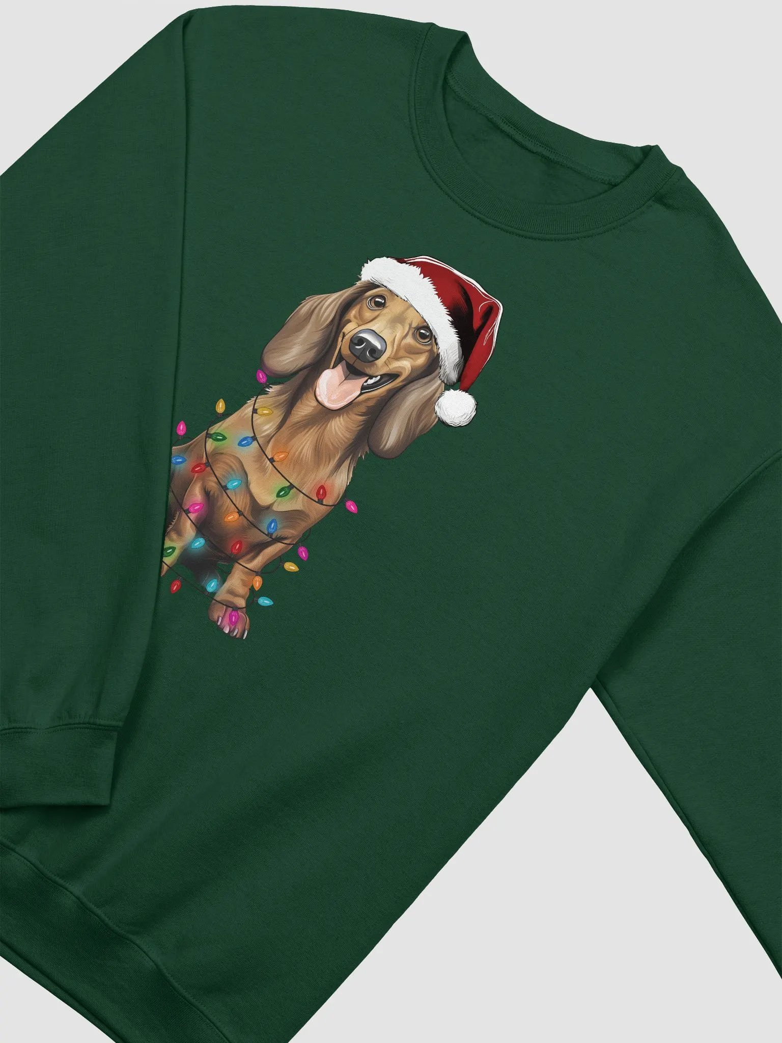 Funny Longhaired Dachshund Christmas Sweatshirt for Wiener/Doxie Paw-rents product image (9)