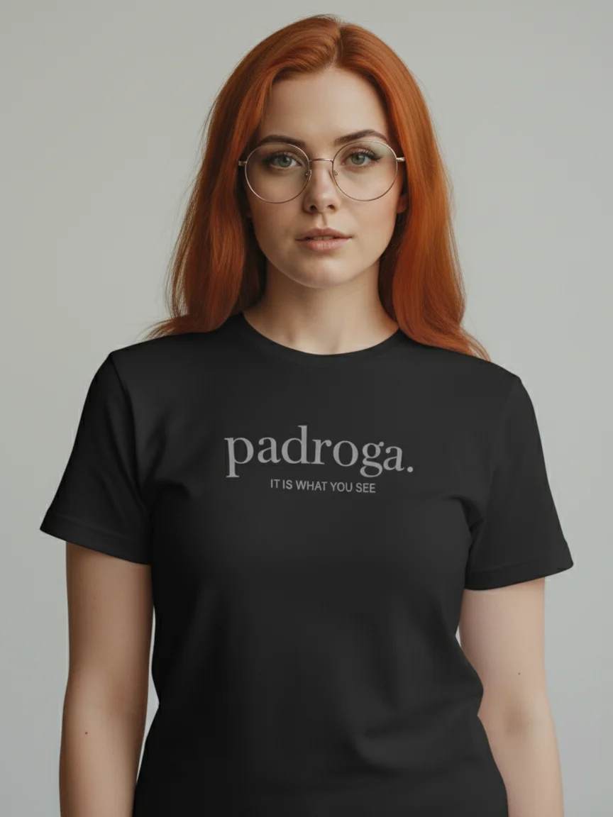 padroga. essentials black tshirt big logo product image (3)
