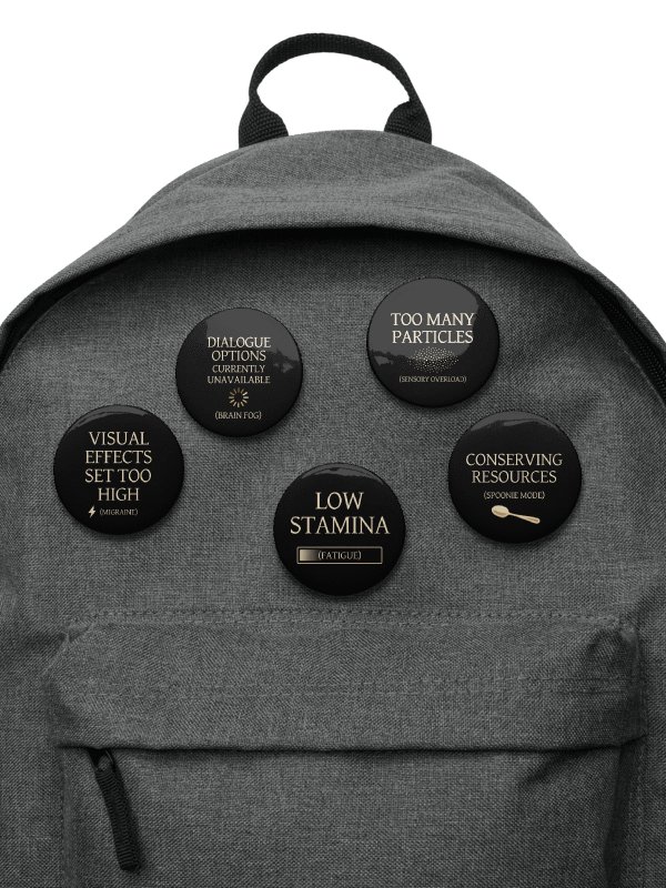 Spoonie Status Pin Set | Chronic Illness Communication Buttons Set of 5 product image (3)