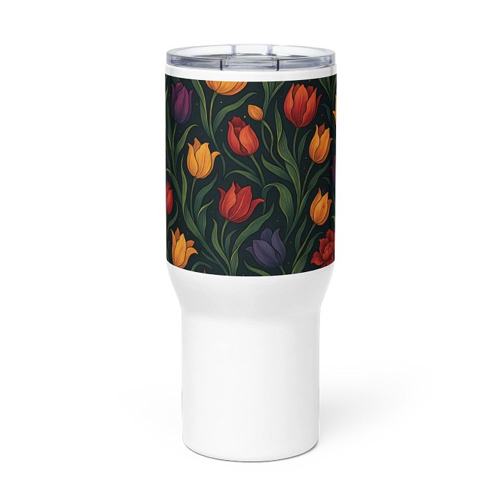 Tulip Coffee Tumbler – 20oz Insulated Floral Mug with Pink and Yellow Tulip Design for Kitchen, Travel & Coffee Lovers product image (3)