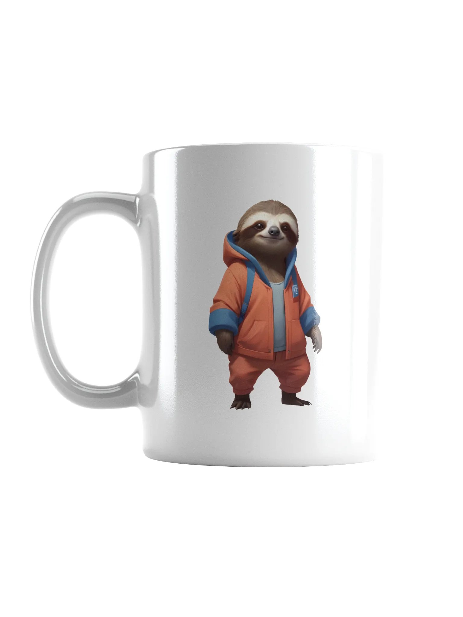 Friendly Cartoon Sloth White Mug product image (6)