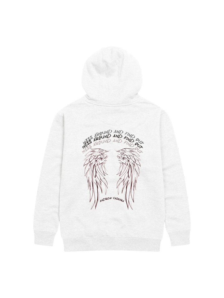 MESS AROUND AND FIND OUT ~ WINGS HOODIE (WHITE) product image (2)