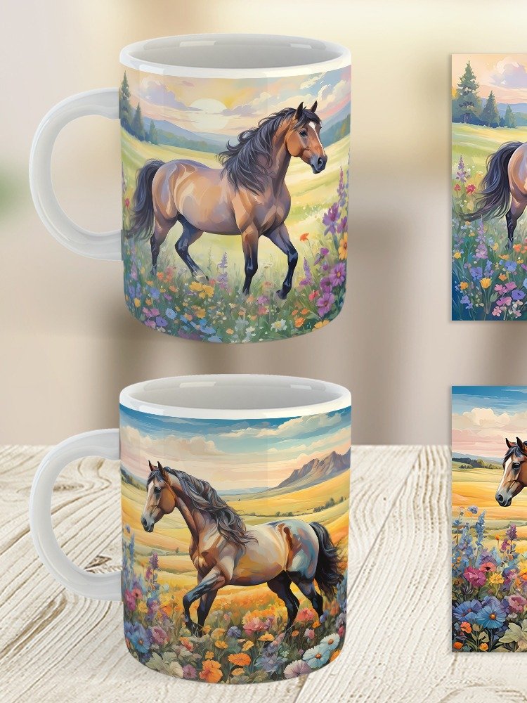 Floral Stride Mare Horse Mug product image (21)