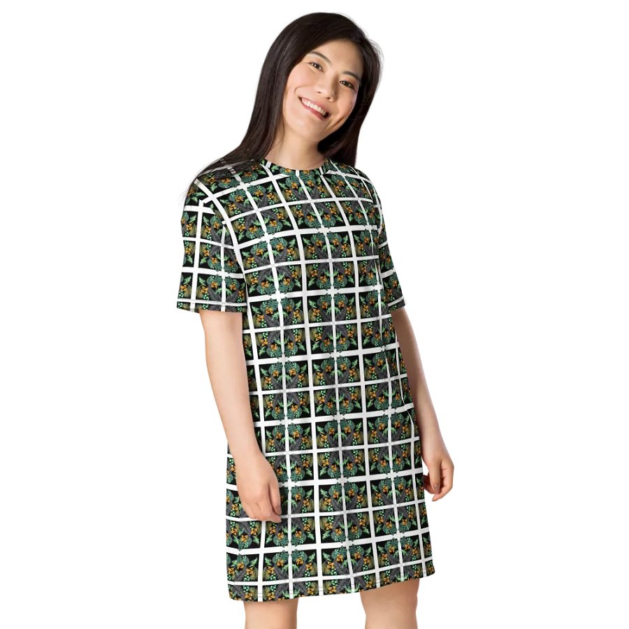 Plants and Tropical Seamless T-Shirt Dress | Woman's Hawaiian Style Casual Dress product image (3)