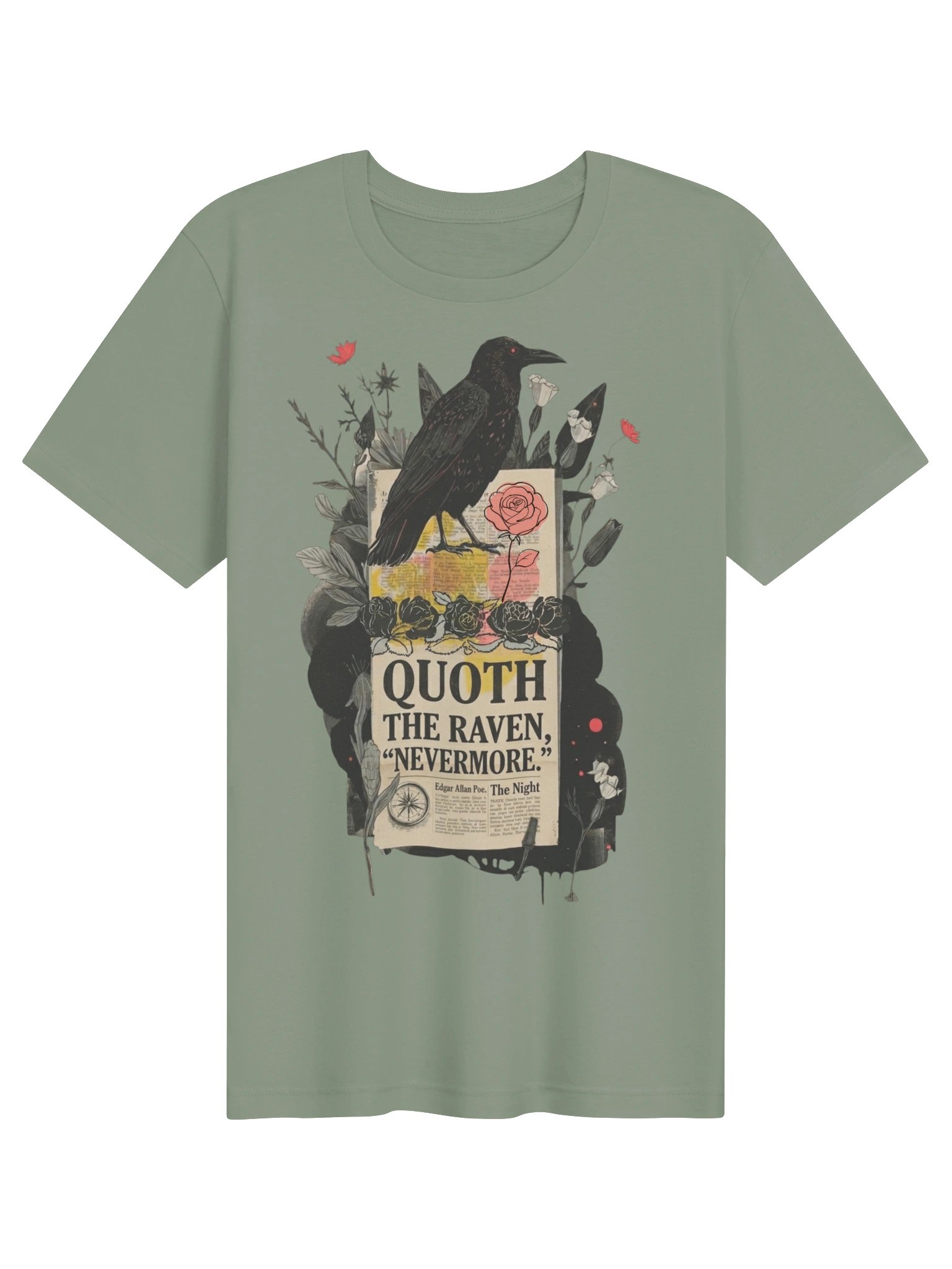 Quoth the Raven Shirt, Edgar Allan Poe Tee, Nevermore Graphic product image (2)