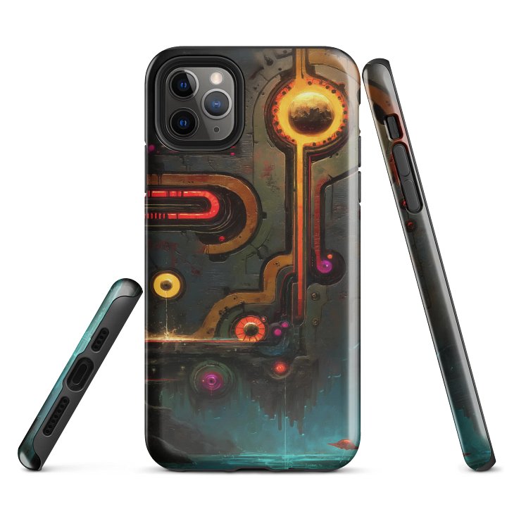Mechanical Sun - Futuristic Circuit Art iPhone Case product image (1)