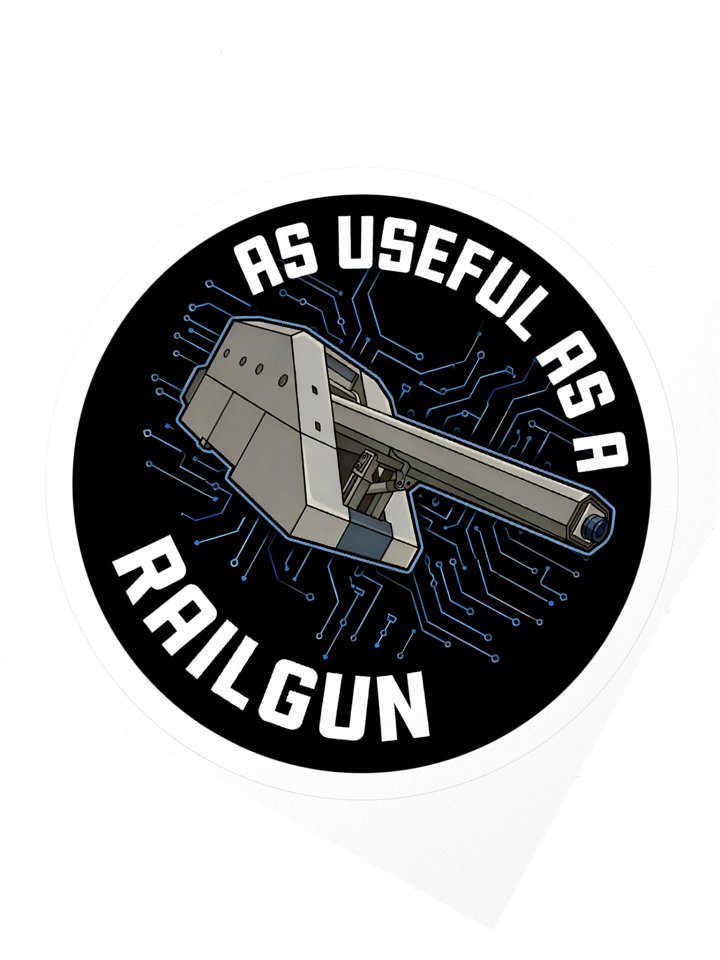 As Useful as a Railgun Sticker — TG.STICK-01 product image (2)