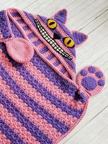 Cheshire Cat Hooded Blanket Crochet Pattern, Adult & Child Sizes (PDF Pattern) product image (10)