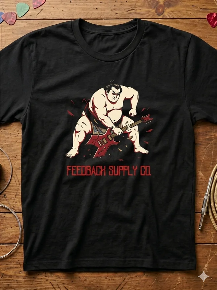 Sumo Guitar Smash T-Shirt – Rock Music Tee | Japanese Art Style Graphic Shirt product image (1)