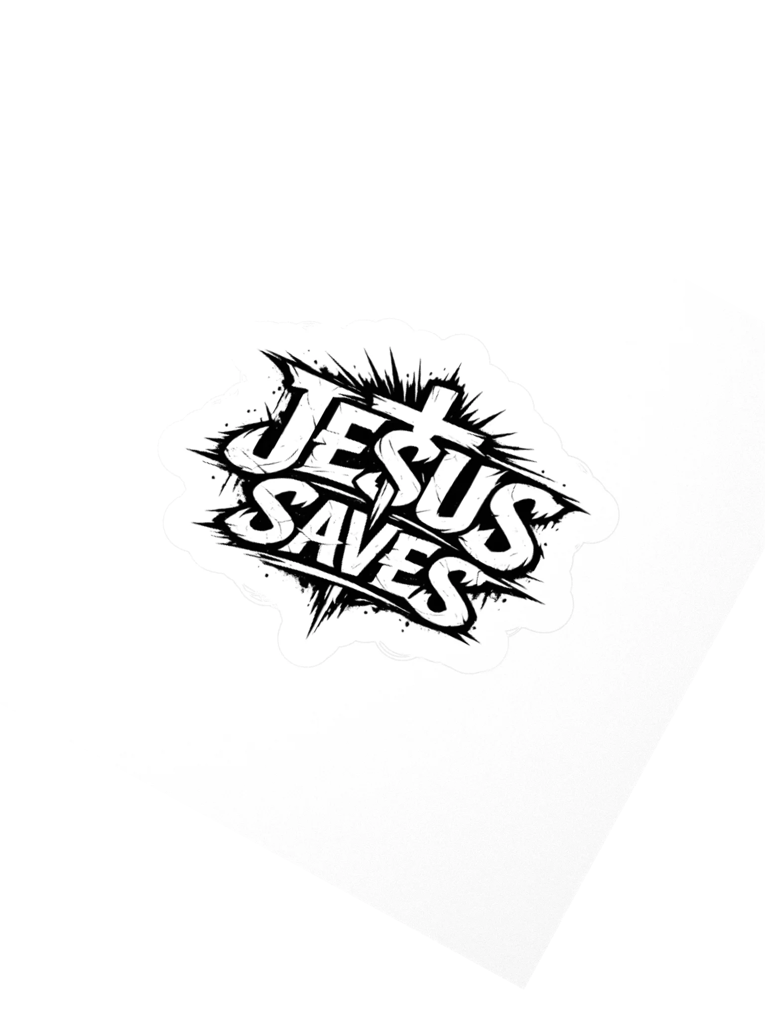Jesus Saves sticker (black) product image (7)