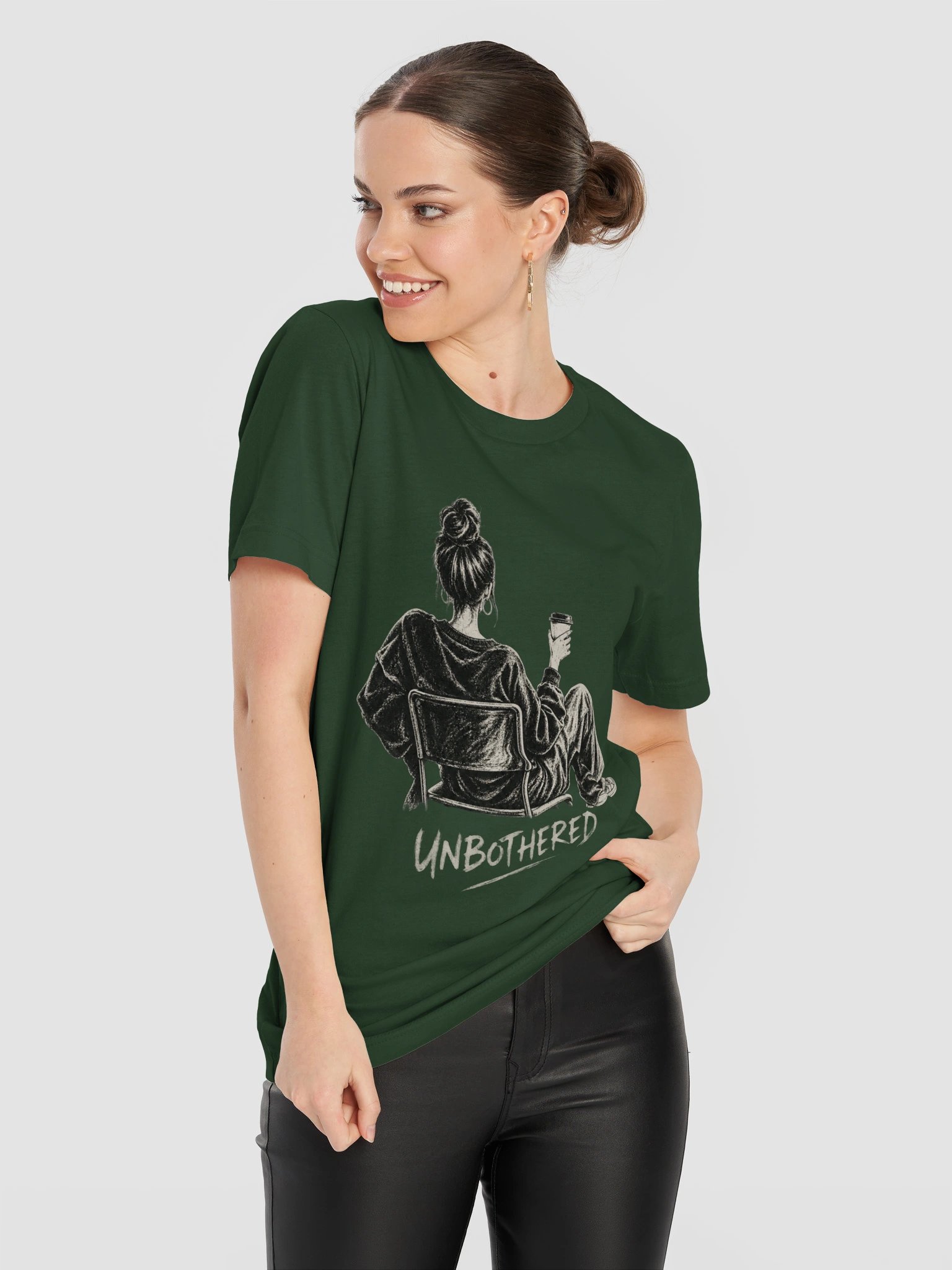 Unbothered – Vintage Girl Coffee T-Shirt product image (2)