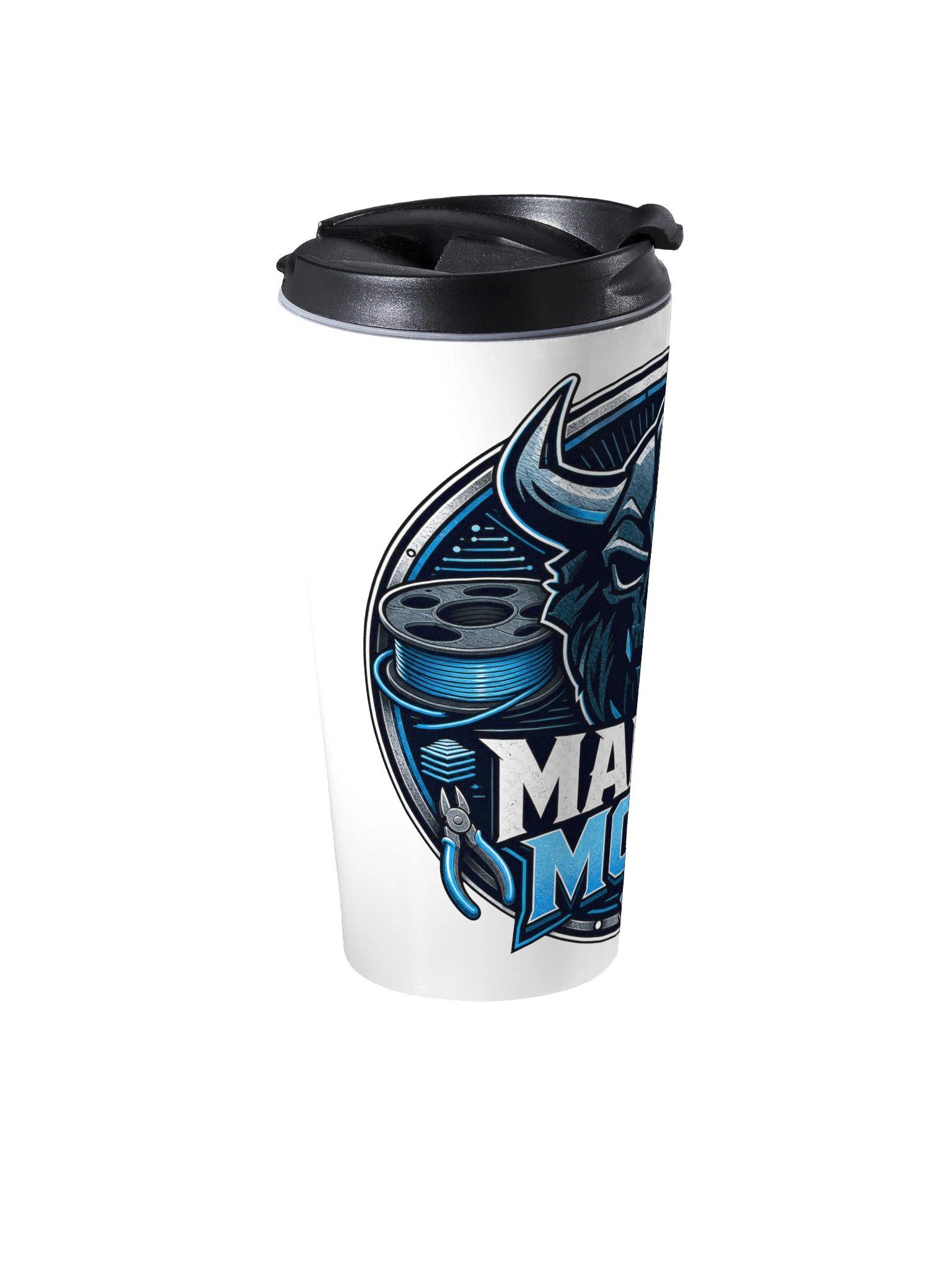 Maker Mode Travel Mug — Viking Skull Badge product image (2)