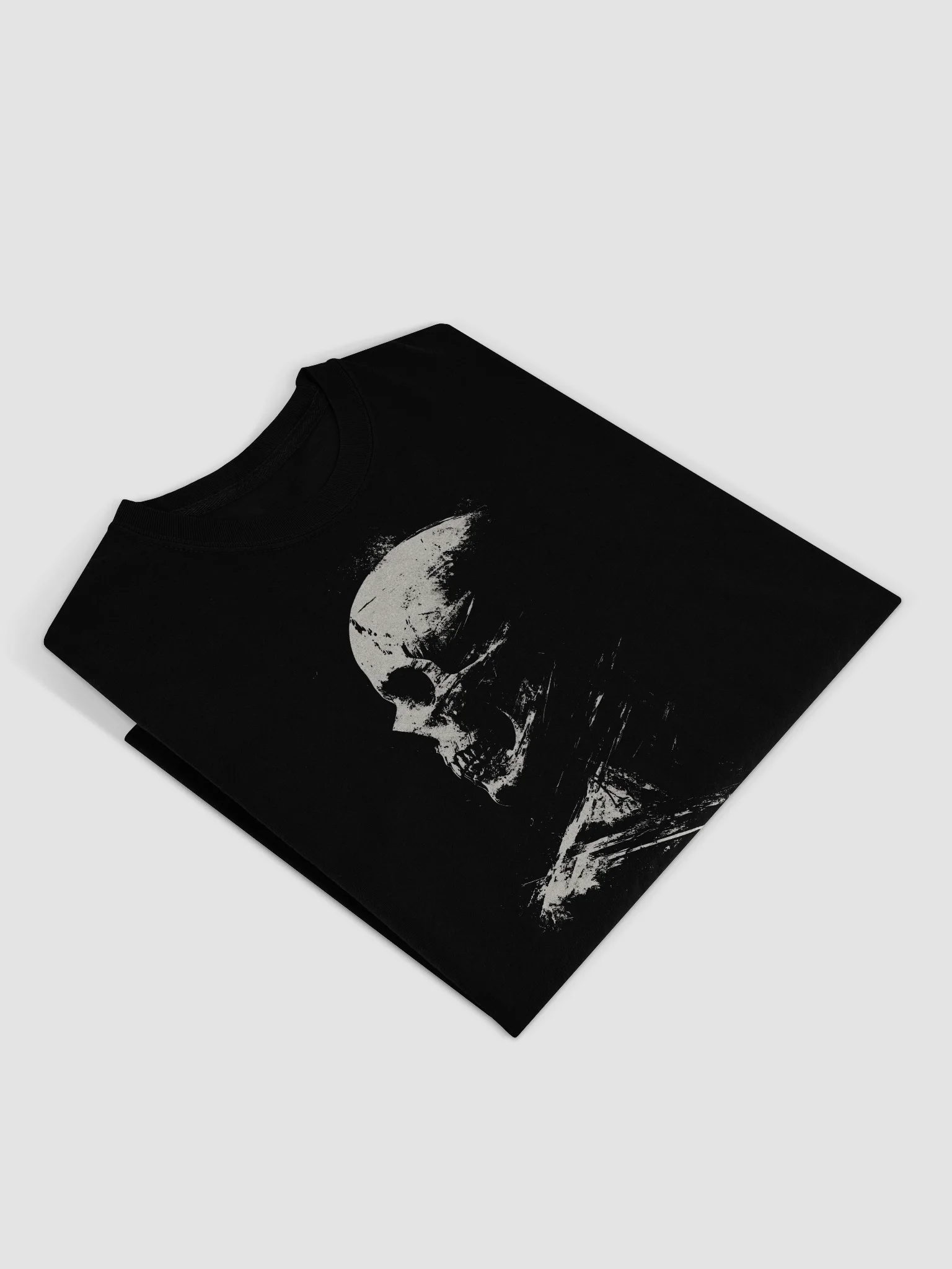 Skull Side Profile Black Long Sleeve Shirt product image (4)