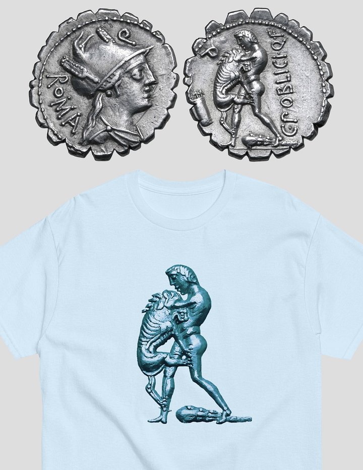 Hercules vs. Nemean Lion Roman Art from 80 BC, T-Shirt product image (8)